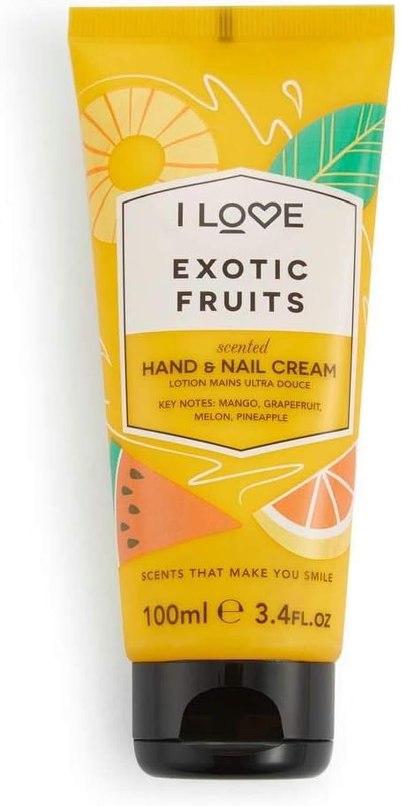I Love Exotic Fruits Scented Hand & Nail Cream, Packed with Shea Butter & Coconut Oil to Rejuvenate & Nourish the Skin, 93% Naturally Derived Ingredients Including Vitamin, Vegan-Friendly - 100Ml image number 1