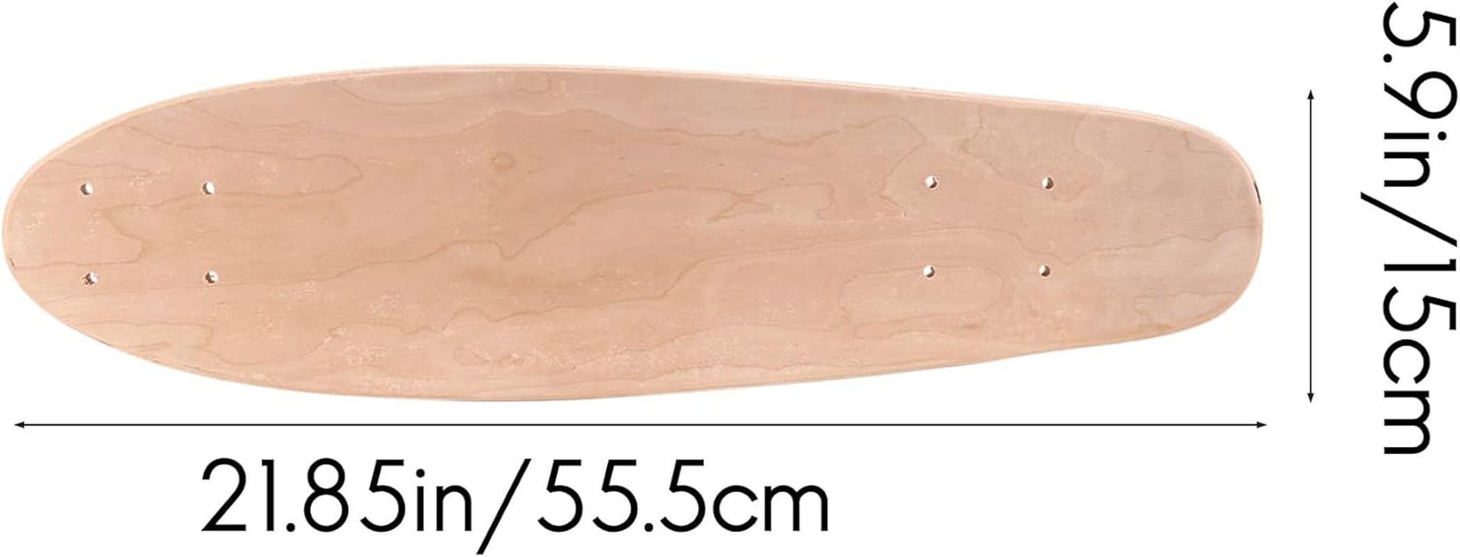 Oidnvay 22Inch Blank Skateboard Deck Natural 55.5X15Cm Maple Banana Sliding Cruising Skating Single Rocker Board DIY Decks