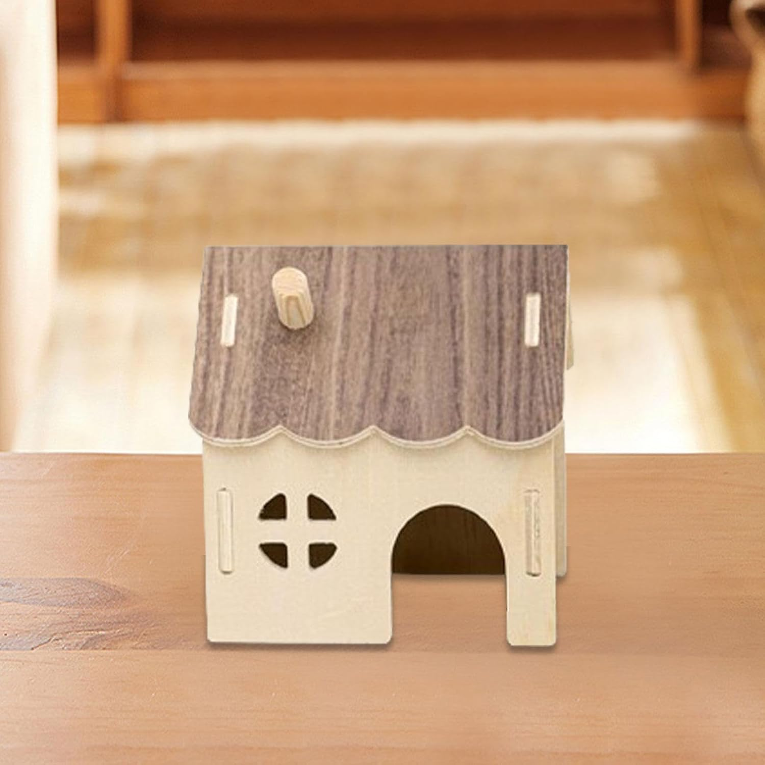 Wooden Hamster House Hideout, Small Animals Habitat Toys for Dwarf Hamster Gerbils, Mice, Rats, Hedgehog image number 2
