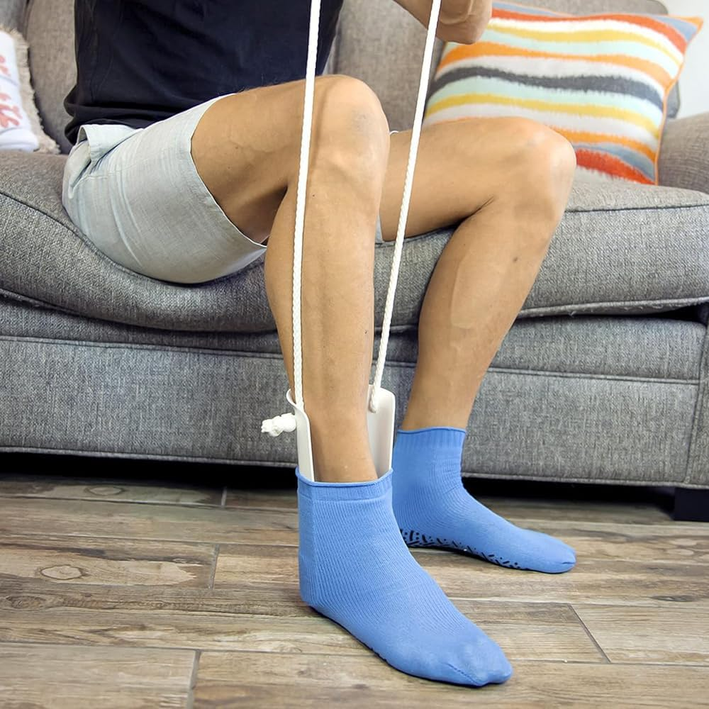 Sock Aid Tool &ndash; Easy on & off Stocking Helper for Elderly, Pregnant, Diabetics &ndash; Compression Sock Slider with Pulling Handles &ndash; Mobility Assistance Device for Seniors & Limited Mobility Users image number 6