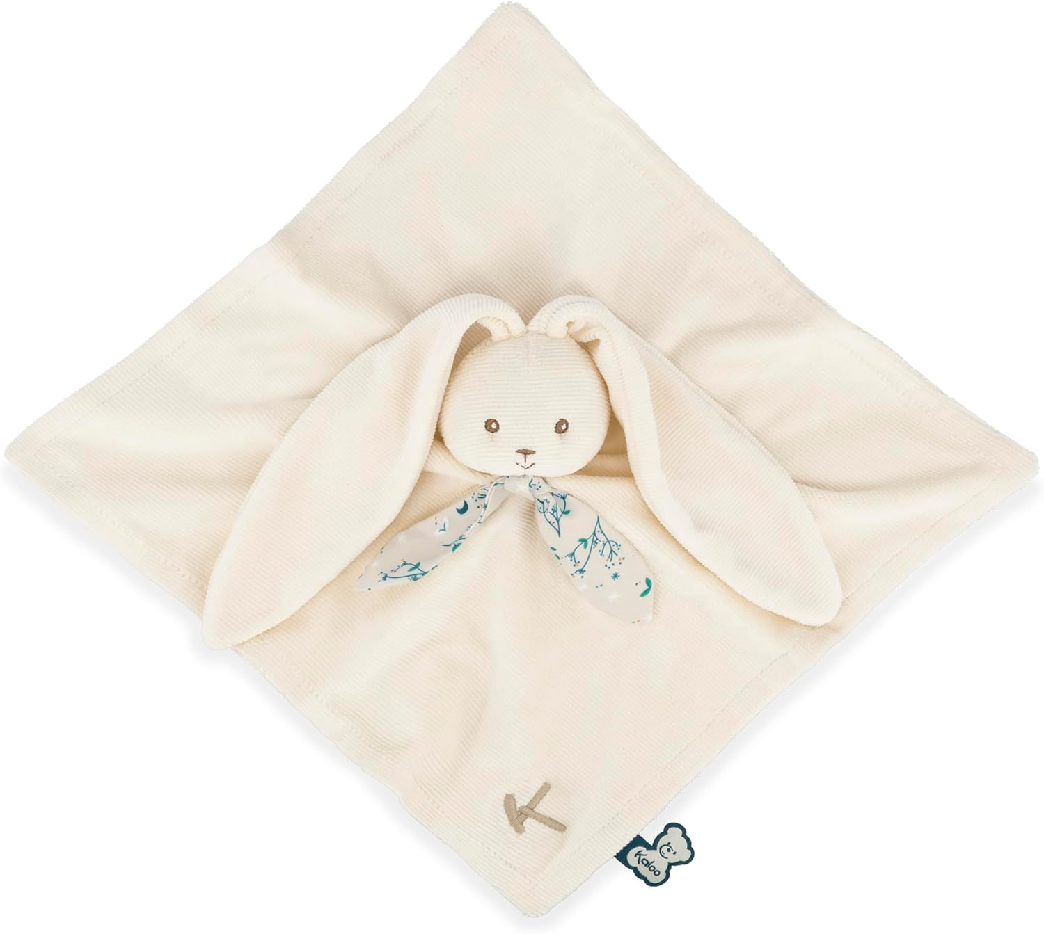 Kaloo - Lapinoo - Plush Rabbit - First Comforter - Cream - 30 X 30 Cm - Super Soft Material Mix Cotton & Cord - Gift Box - from Birth, K972206 - Blue image number 6