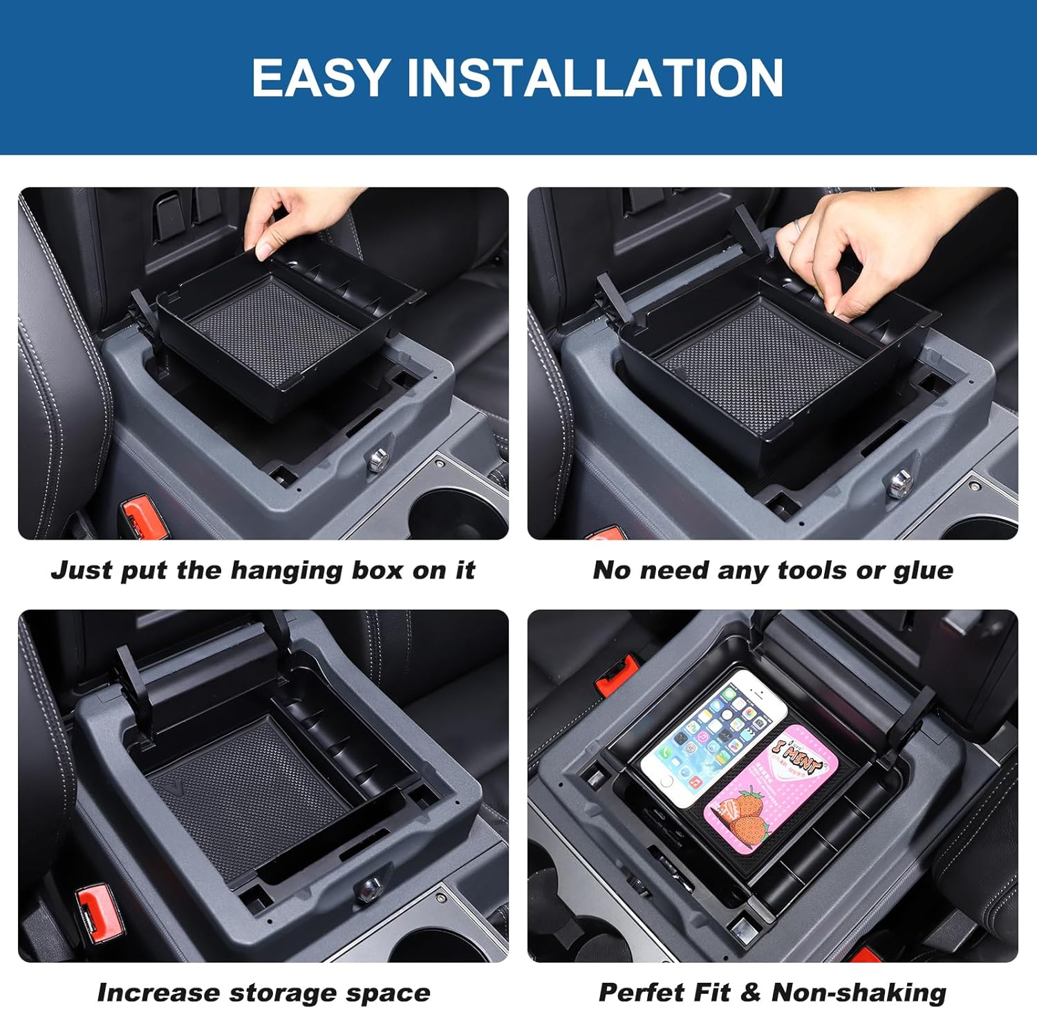 Yinaniutos Center Console Organizer Compatible with INEOS Grenadier 2020-2025 Accessories | ABS Armrest Storage Box Insert Tray with Non-Slip Mat | 1PC Set image number 6