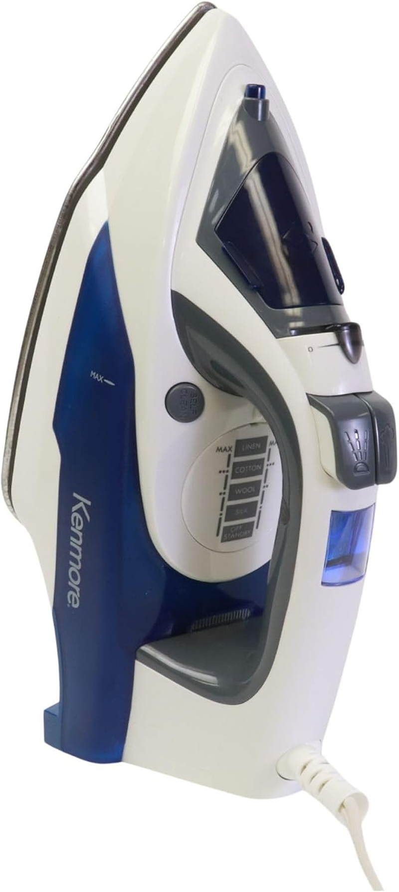 Kenmore Digital Steam Iron &ndash; Powerful 1725W Electric Clothes Steamer & Iron with Stainless Steel Soleplate, 9 Fabric Presets, Vertical Garment Steaming, Auto Shut-Off Ideal for Ironing Board Use