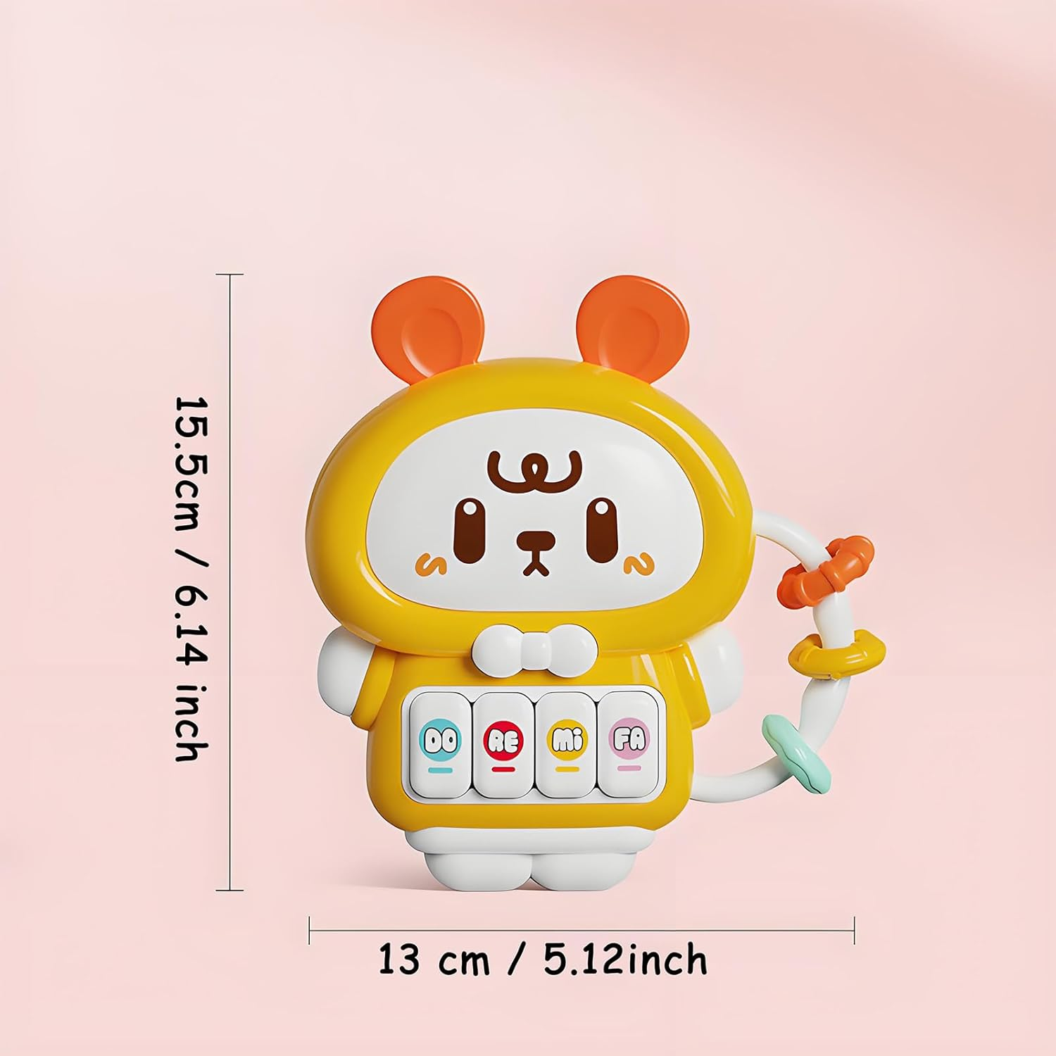 Baby Musical Rattle Toy, Rabbit Light-Up Teether & Sensory Fine Motor Skills Toy 1St Birthday Gift for 18 Month Infant Toddler Boy Girl (Pink) image number 2