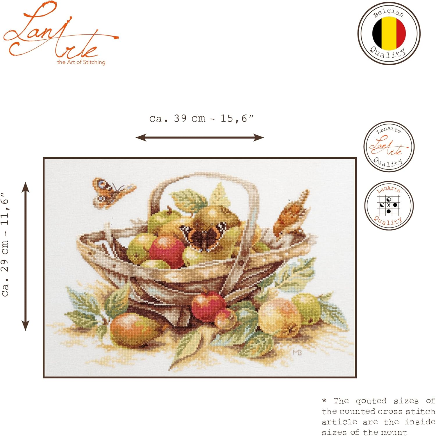 Lanarte Counted Cross Stitch Kit: Summer Fruit, NA, 39 X 29Cm image number 3