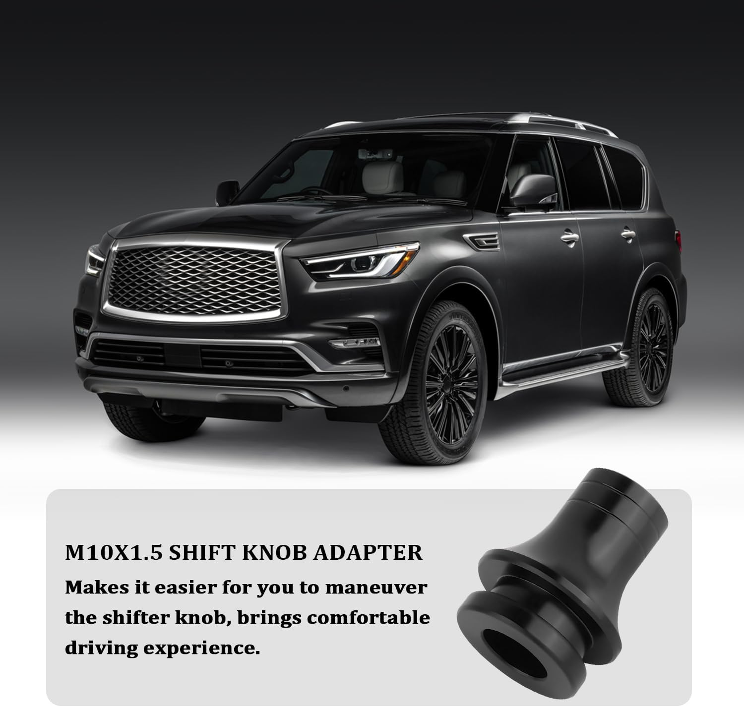 M10X1.5 Car Gear Shift Knob Adapter,Aluminum Alloy Shift Boot Retainer Stick Shift Knob Adapter,Universal Manual Shifter Adapter Car Interior Accessories for Cars Trucks (Black, M10X1.5) image number 5