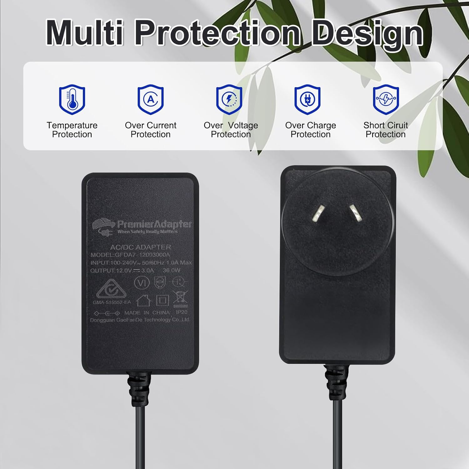 Universal AC to DC 12V 3A Power Supply Adapter - Perfect for CCTV, DVR, NVR, Router, Network Switch, LED Strip, Speaker, TV Box, and More image number 2