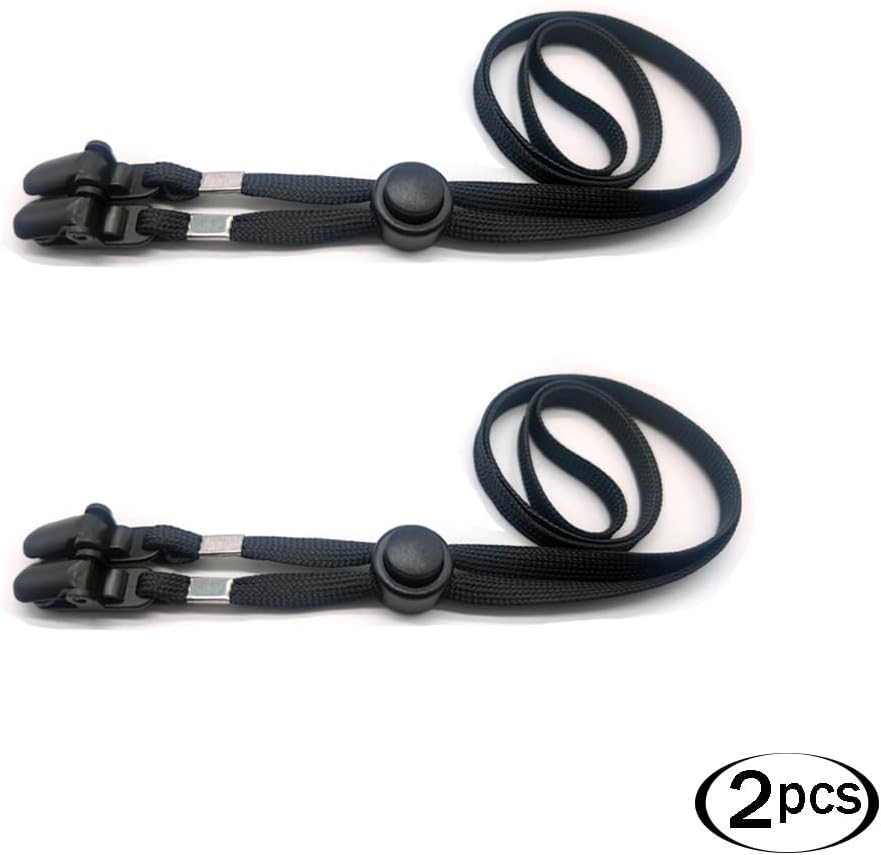 GAQWOK Hat Strap 2PCS, Adjustable with Clips, Very Suitable for Outdoor Activities, Anti-Lost and Anti-Wind (Black), Black image number 6