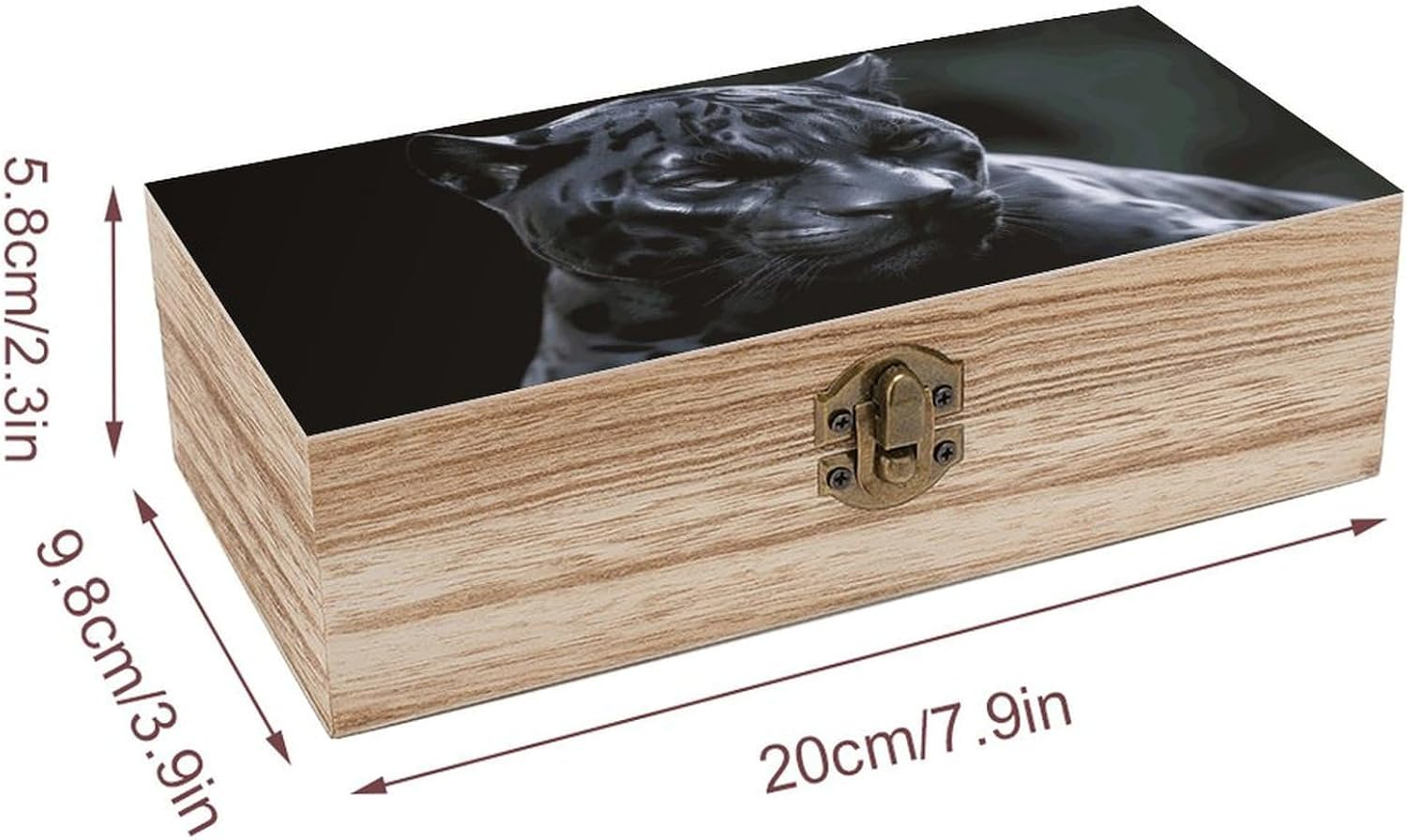 Black Panther Wooden Box Wood Wedding Keepsake Boxes with Lids Small Decorative Boxes Lightweight Wooden Memory Storage Box for Crafts Keepsakes Jewelry Photo Letter Storage image number 4