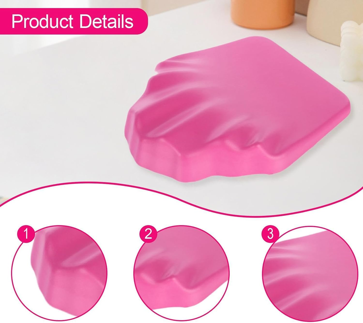 "Abbraccia" Nail Pillow, Hand Rest Cushion, Station Home Use Multipurpose Sturdy Equipment, Soft Manicure Hand Pillow, Nail Art Cushion image number 3