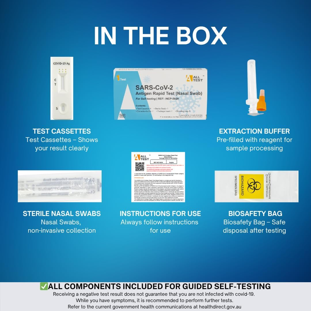 Alltest COVID-19 Antigen Rapid Nasal Self-Test Kit &ndash; 20 Pack &ndash; ARTG 376310 &ndash; Easy to Use, Reliable Results at Home, Non-Invasive, Fast Detection image number 5