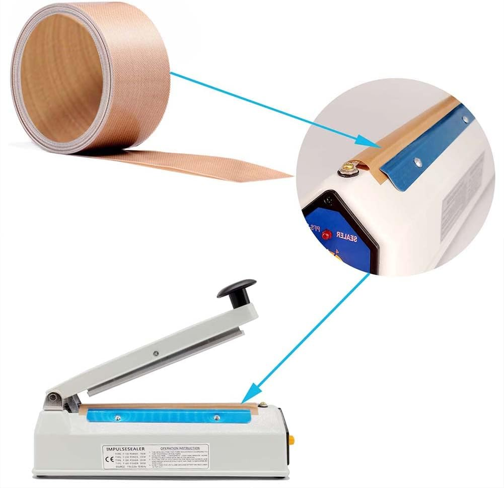 SEELAUGH Pack of 10 Heat Sealer Film Welding Machine Replacement Parts (5 Mm Wide), for Most Manual Beam Welding Machine, Heat Sealing Machine, Impulse Bag Sealer Replacement Parts image number 5