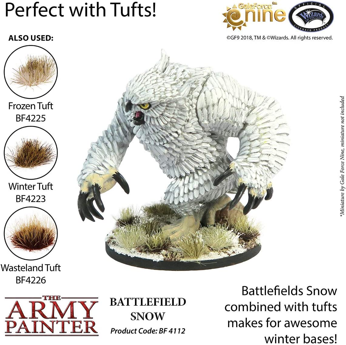 The Army Painter Battlefield Essential Series: Battlefield Snow for Miniature Bases and Wargame Terrains - Snow Flock for Bases of Miniature Toys, 150 Ml