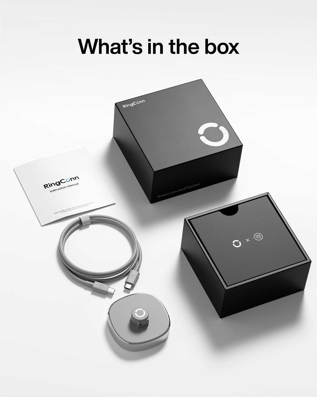 Ringconn Charging Dock &ndash; Charging Dock and Type-C Cable &ndash; Compatible with All Smart Ring Sizes (Silver) image number 1