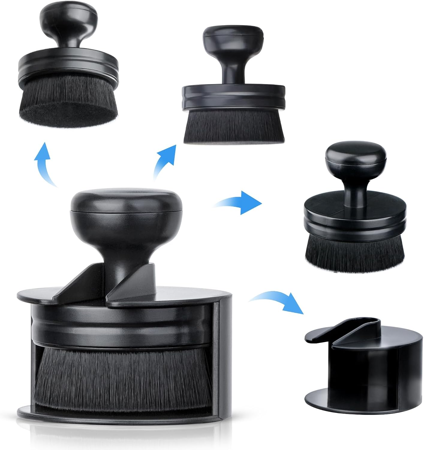 BABYSHEEP Tire Shine Applicator with Magnetic Sheet for Easy Storage,Vegan Car Tire Shine Brush with Stand for Auto Detailing Cleaning Service (Black) image number 4