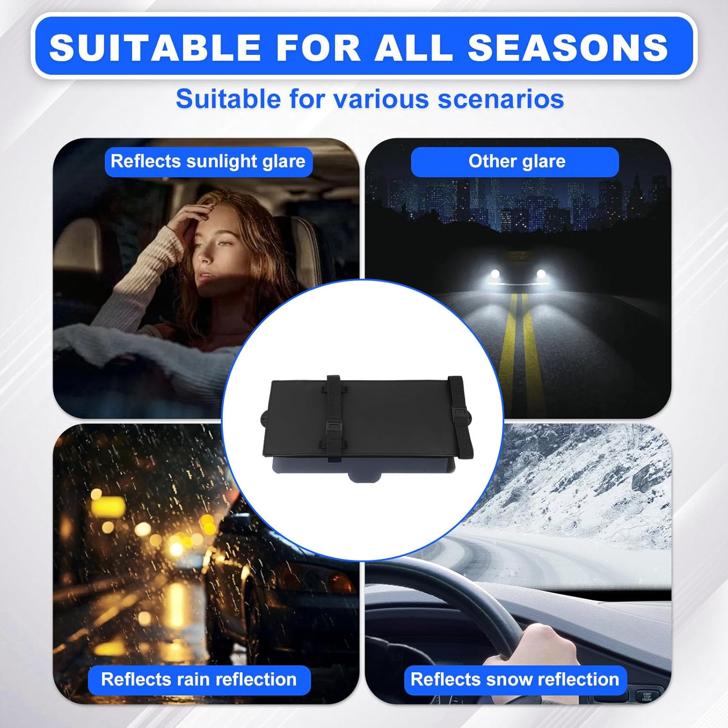 Sun Visor Extender for Car, Polarized Anti-Glare Car Visor Extender with PC Lenses Safe Driving Attachment for Sedans Suvs Vans Sports Cars image number 4