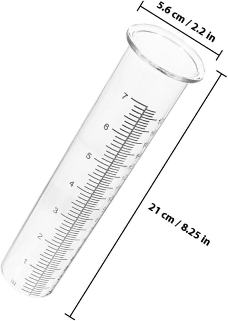 Angoily 2Pcs Clear Plastic Rain Gauge Tubes Lightweight Portable Rain Measuring Tube Replacement for Garden Home Water Level Monitoring Freeze Design