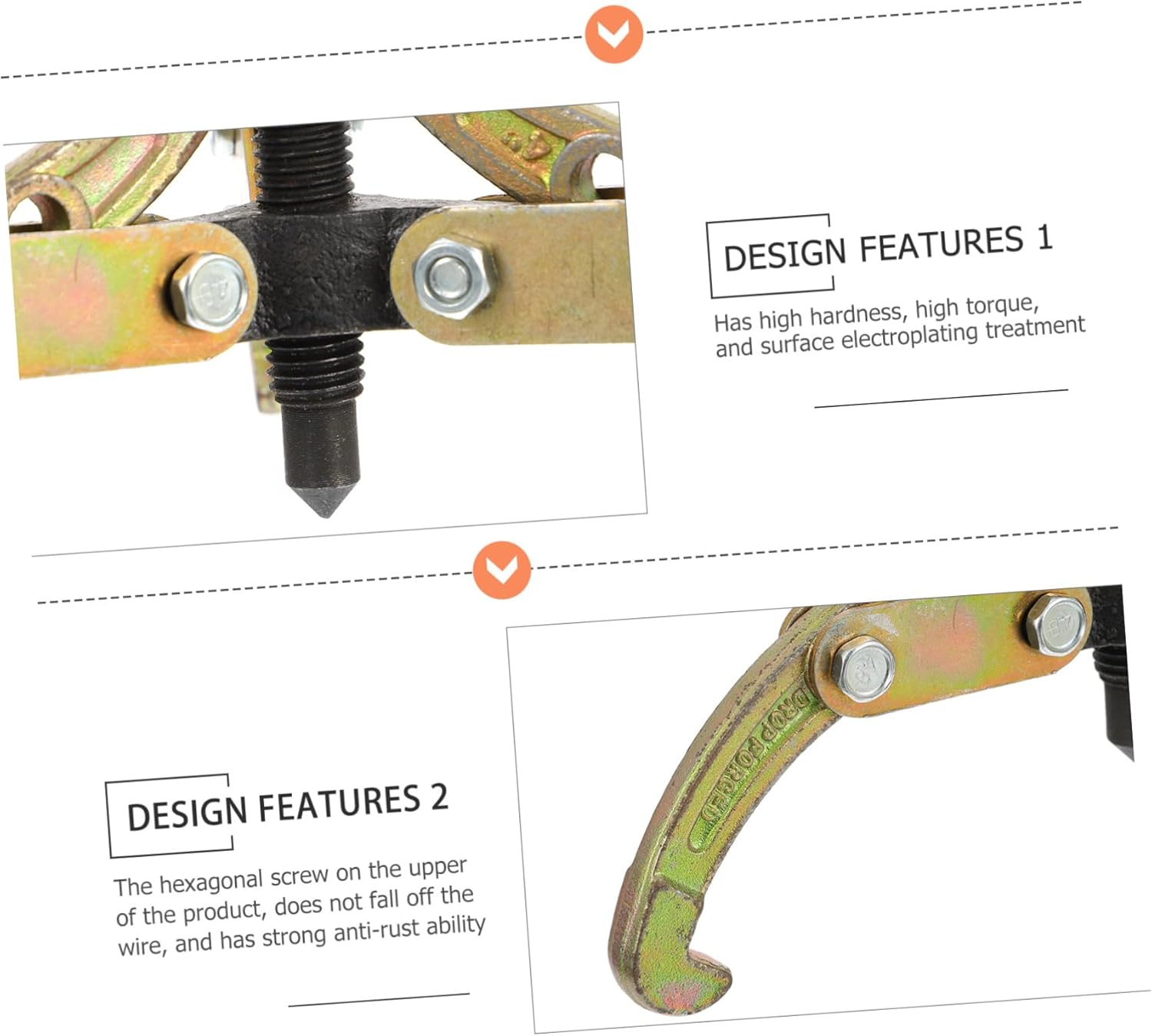 SEWOART Steel Gear Puller Bearing Puller High Torque Three-Jaw Code Tool Accessory Easy Assembly Random Color image number 2