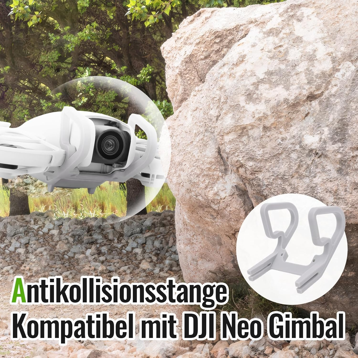 Gimbal Bumper Guard for DJI Neo Accessories, Foldable Booster Stand for Pocket Drone Neo, Grey Bumper and Foldable Stand for Drone Dji Neo Accessories, for Dji Neo Protection image number 3