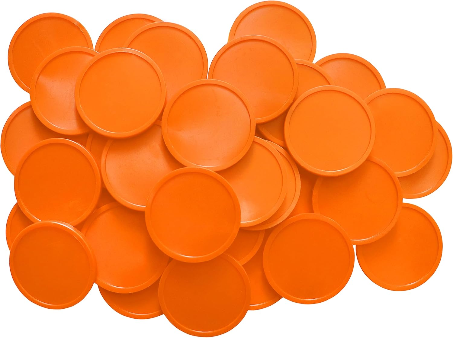 100 Orange Tokens Made from Recycled Plastic | Tokens Chips Counters Bingo Poker Board Games | Reward and Drink Tokens