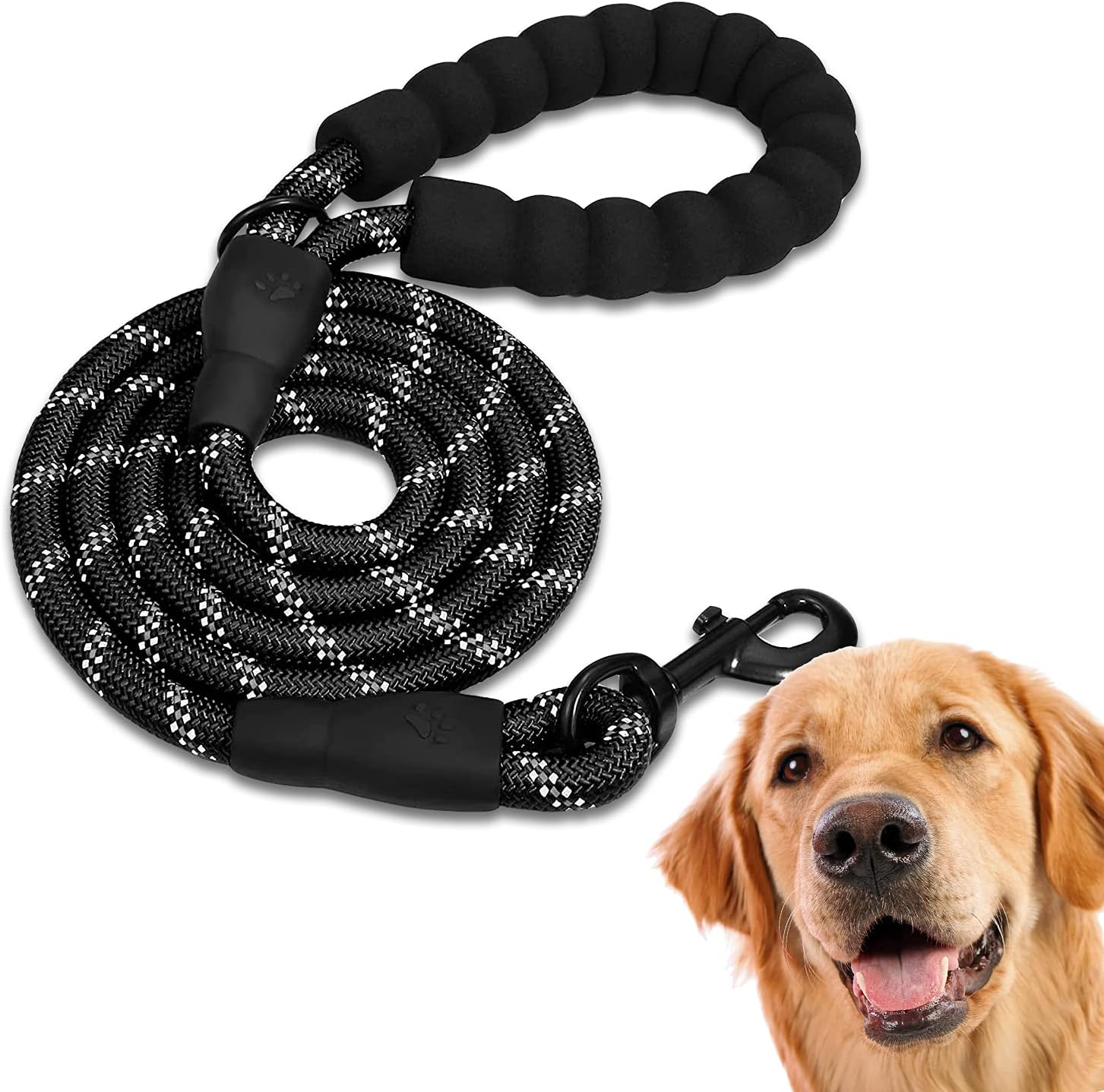 Edipets, Dog Lead, Strong Dog Leash with Padded Handle for Puppy, Small, Medium and Large Dog, 120Cm, 150Cm, 220Cm (120Cm, Black)
