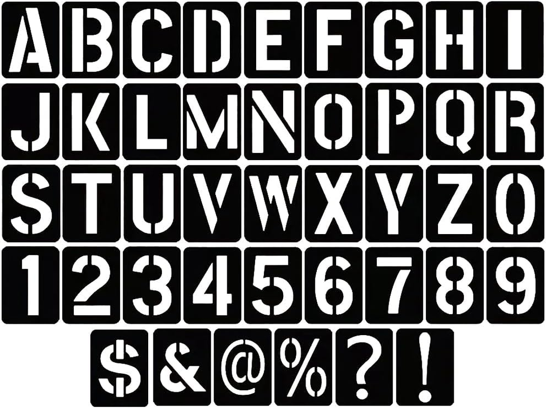 4 Inch Letter and Number Stencils Kit,Letter Symbol Numbers Craft Stencils,42 Pcs Washable Reusable Alphabet Templates Interlocking Stencil Kit for Painting on Wood,Wall,Fabric,Sign,Diy Art Projects image number 5