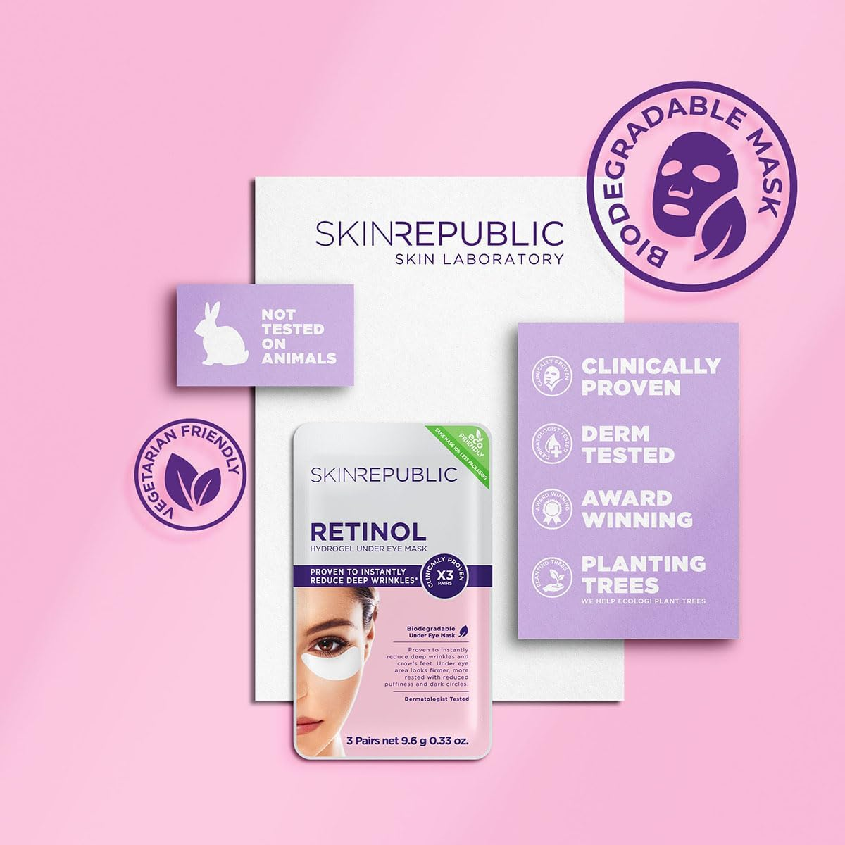 Skin Republic 10 Pack Retinol Hydrogel under Eye Patch (3 Pairs) image number 3