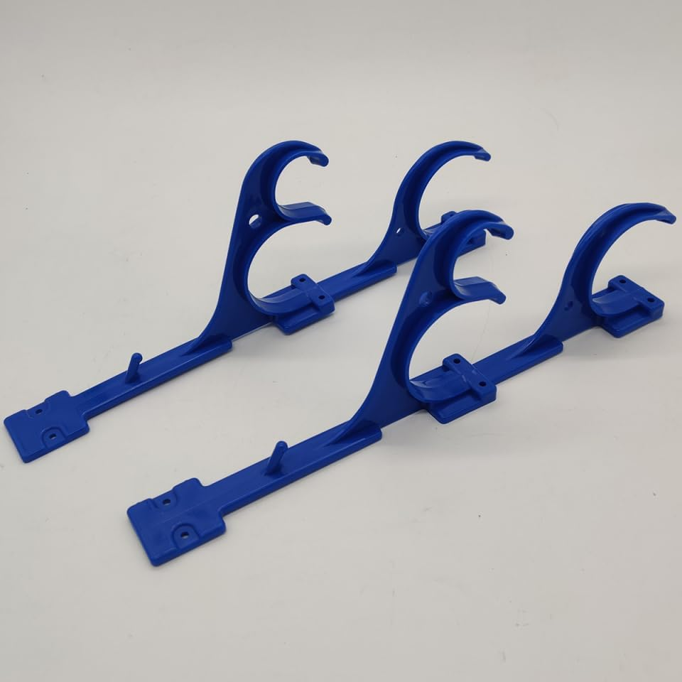 Kisangel 2Pcs Pool Pole Hanger, Plastic Pool Equipment Hook with Screws Cleaning Tools for Swimming Garden Telescopic Poles Fence Holder Supplies image number 2