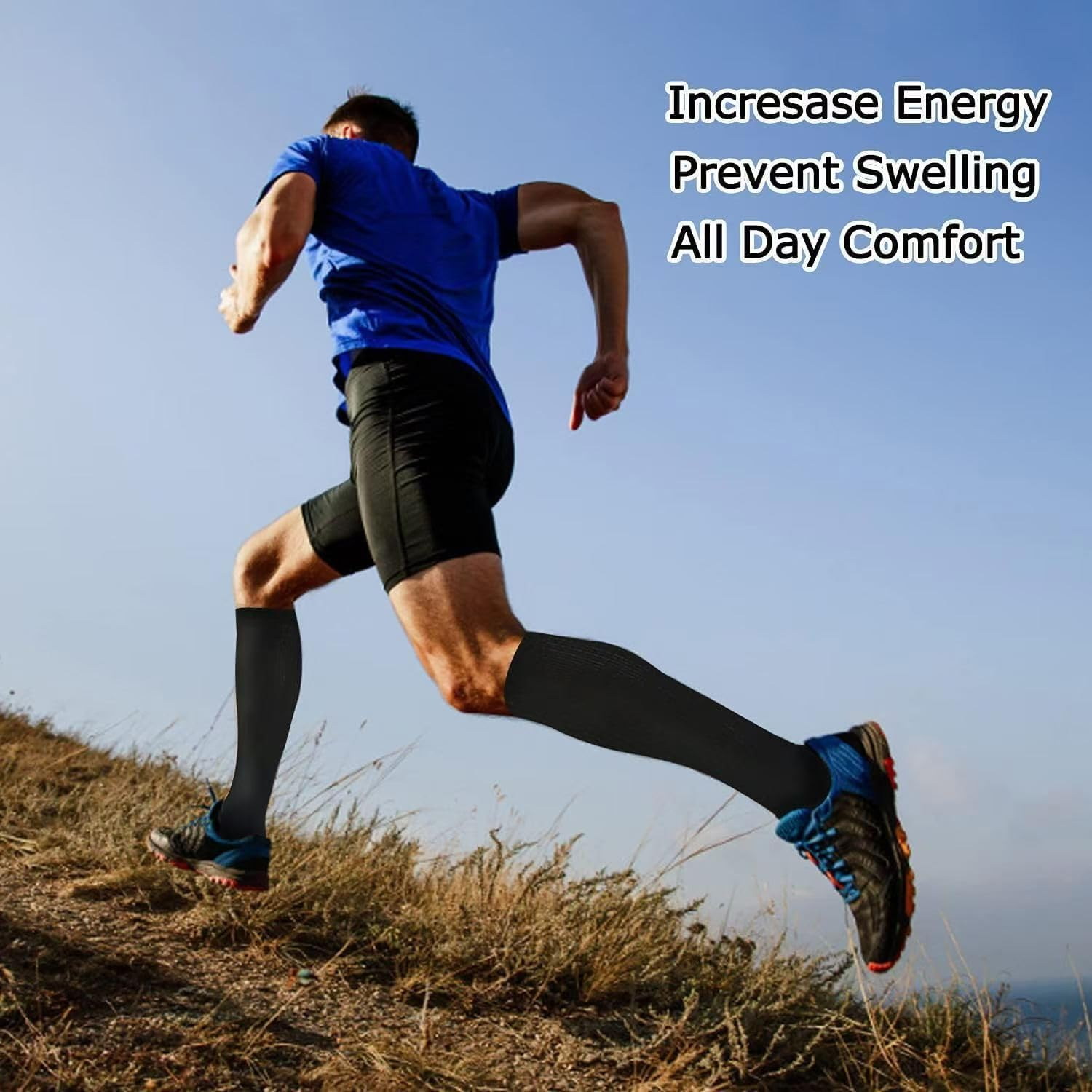 Compression Socks for Women Men 8 Pairs, 15-20Mmhg Compression Stockings for Running Nursing Travel Medical Pregnancy Flight image number 4