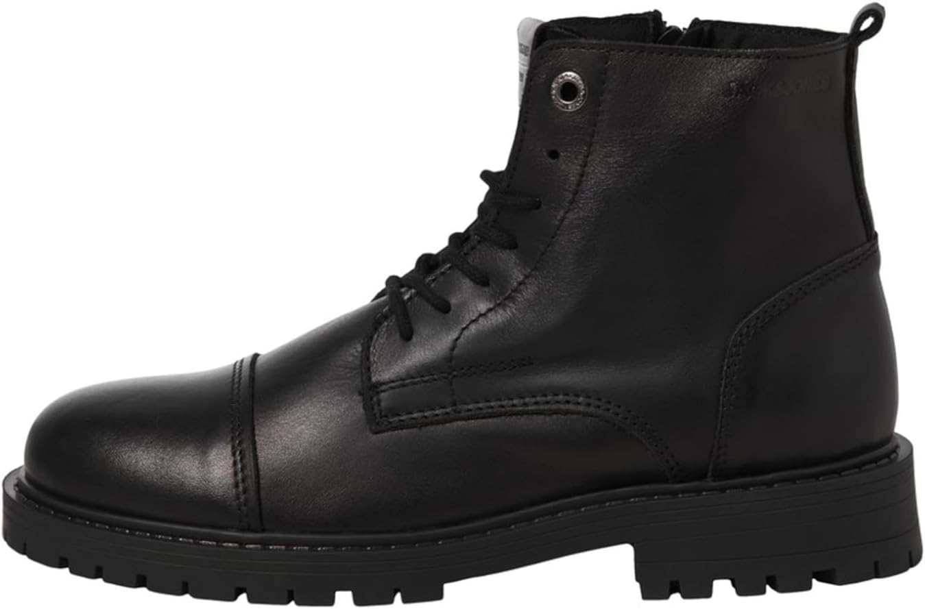 JACK & JONES Men'S Jfwtremor Leather Boot Sn Lace-Up Ankle Boots