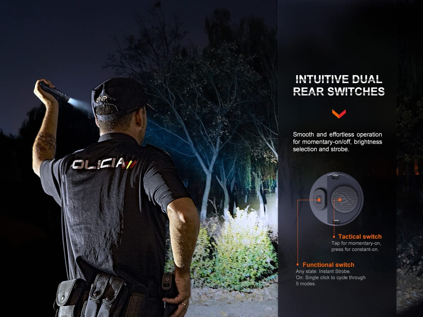 Fenix PD36R Pro 2800 Lumen Rechargeable Tactical Flashlight with 380M Beam & 5 Brightness Levels - IP68 Waterproof - Led Torch Super Bright with USB-C Charging Port