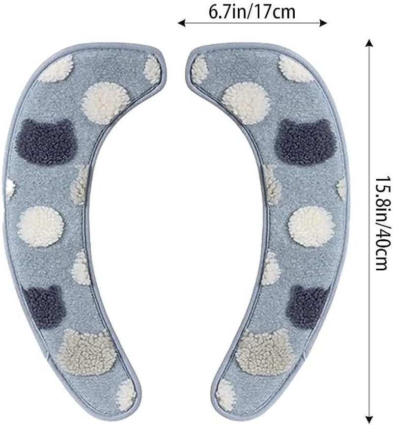 Plush Padded Toilet Seat Cover with TPR Adhesive for Comfort and Insulation, 40.6X17.0 Cm, Compatible with Most Standard Toilet Seats, Blue, Unron image number 3