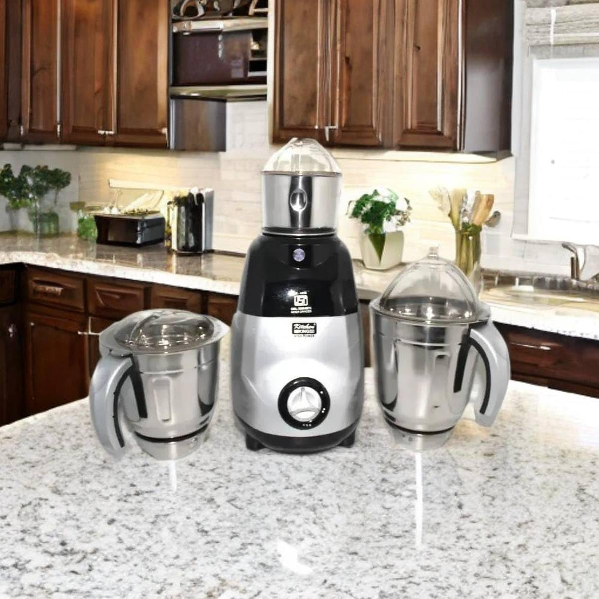 Kitchen King Indian Mixer Grinder 750 WT 3 Stainless Steel Jar 1 Year Motor Warranty (Sliver) image number 1