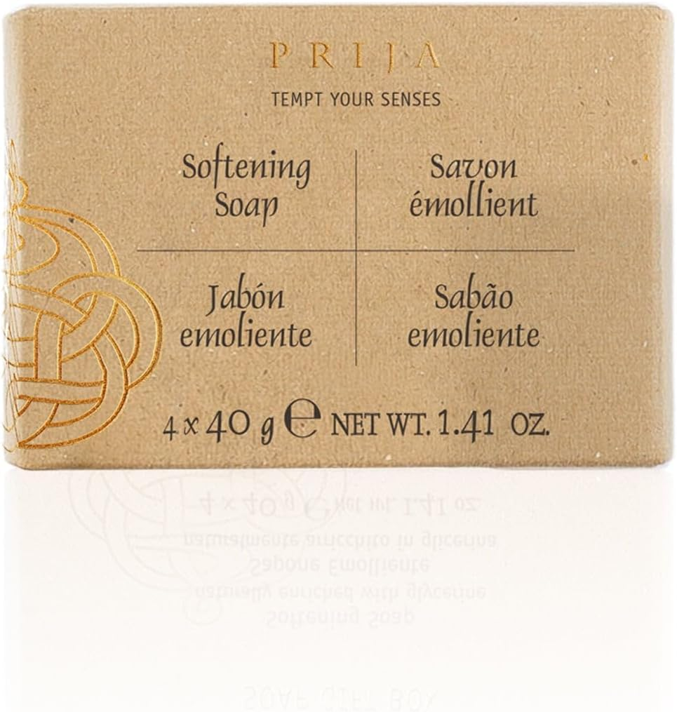 Prija Softening Vegetable Soap Gift Pack for Hand Cleansing and Moisturising, Premium Enriched Hydrating Hand Soap with Vegetable Glycerin in Travel Size 4 X 40G image number 5