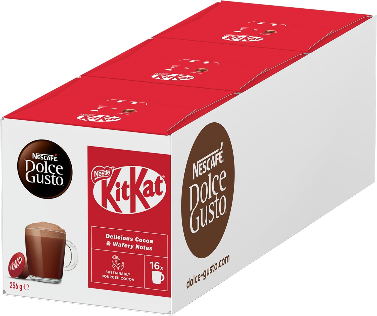 NESCAF&Eacute; DOLCE GUSTO Kitkat Hot Chocolate 48 Capsules (Pack of 3) image number 1