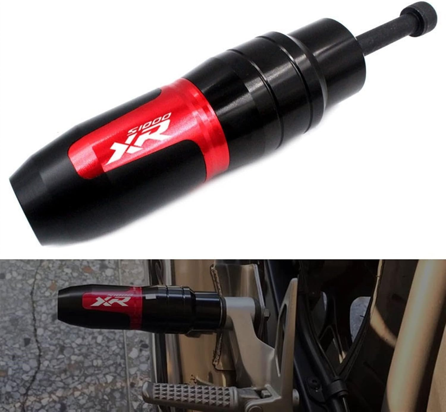 Motorbike Frame Sliders for B┐MW S1000XR S1000 XR S 1000XR Motorcycle Accessories CNC Aluminum Frame Crash Pads Exhaust Sliders Crash Protector with Logo (Color : Black, Size : 1 Piece) image number 3