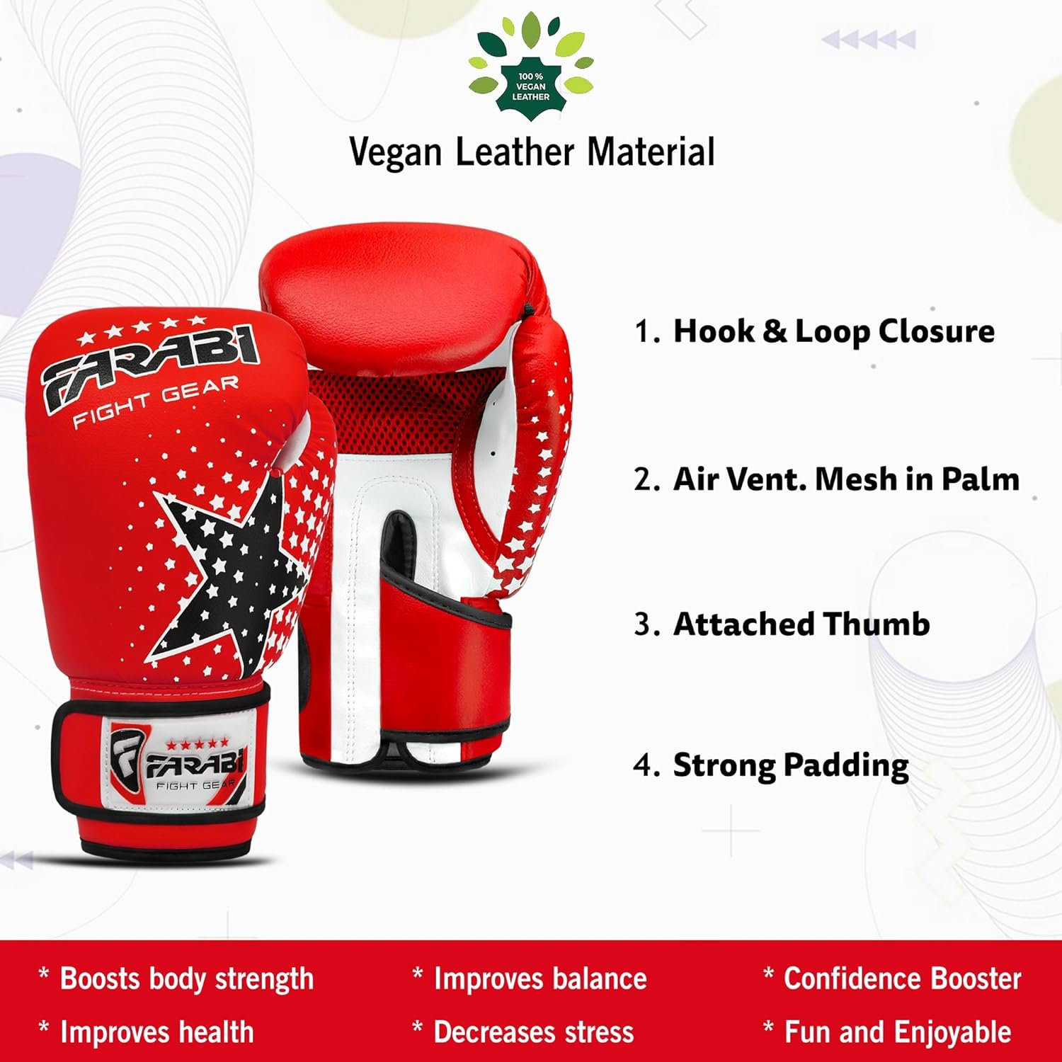 Farabi Sports Boxing Gloves for Kids 6-Oz Youth MMA Muay Thai Training Gloves - Best for Punching Bag, Focus Pads Practice image number 2