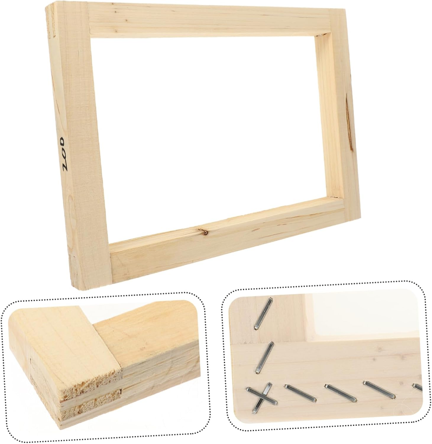 Angoily 3Pcs Portable Screen Printing Frame Wooden DIY Mesh Screen for Shirts Canvas Tote Bags Art Projects Sturdy Washable Reusable Silk Printing Frame image number 6