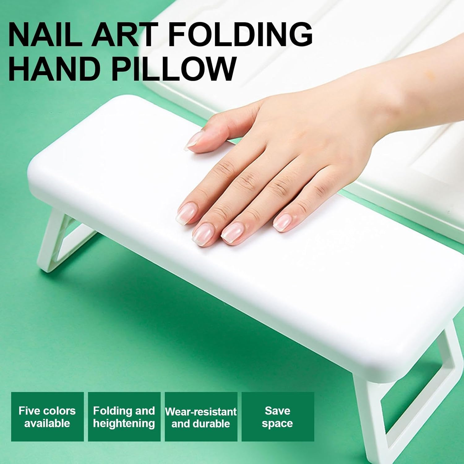 Nail Pillow Hand Rest | Stable Nail Arm Rest, Manicure Hand Pillow - Foldable Hand Holder for Nails Tech, Portable Nail Armrest, at Home, Professional Nail Salon, Out for Services image number 1