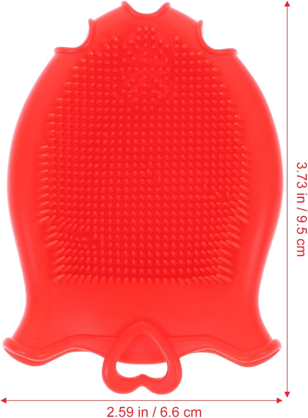 Beaupretty Baby Shampoo Brush Silicone Bath Mitt Body Bath Brush Baby Bath Sponge Gentle Silicone Scrubber Kids Washcloth for Toddlers Red image number 5