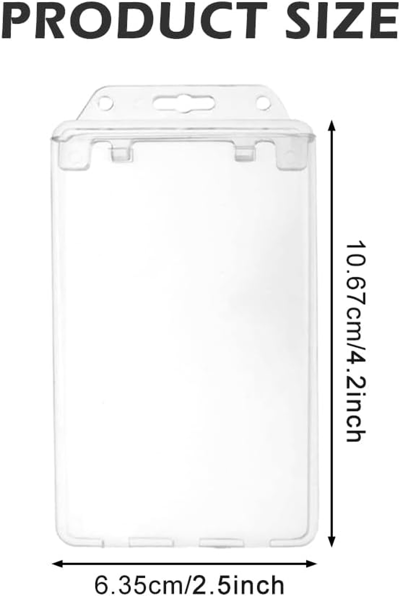 2 Packs Clear Hard Badge Holder,Plastic Locking Id Badge Holder, for School, Festival, Event image number 5