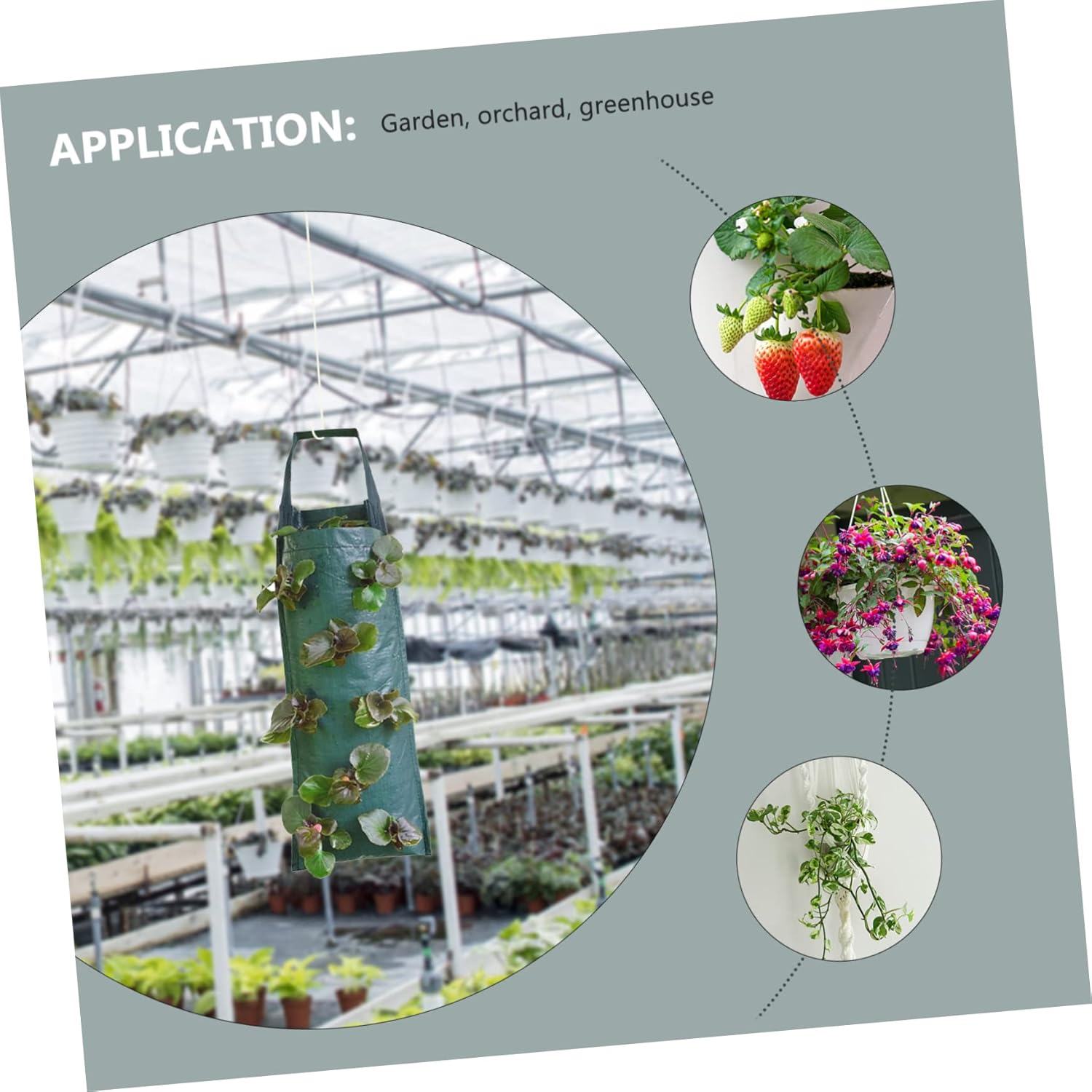 Kisangel 2Pcs Multi-Pocket Wall-Mounted Plant Bags Creative Hanging Strawberry Growth Bags for Home Gardening Breathable Pe Vertical Planting Container Design image number 2