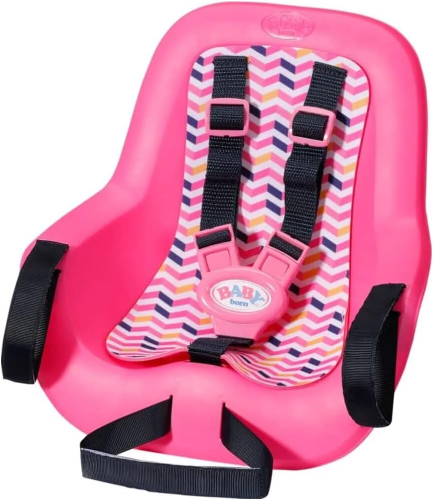 Zapf Creation 834329 Baby Born Bicycle Seat Doll Bicycle Seat for 36 Cm and 43 Cm Large Dolls with Velcro System for Handlebars of Many Children'S Bikes and 3-Point Harness, Pink image number 2