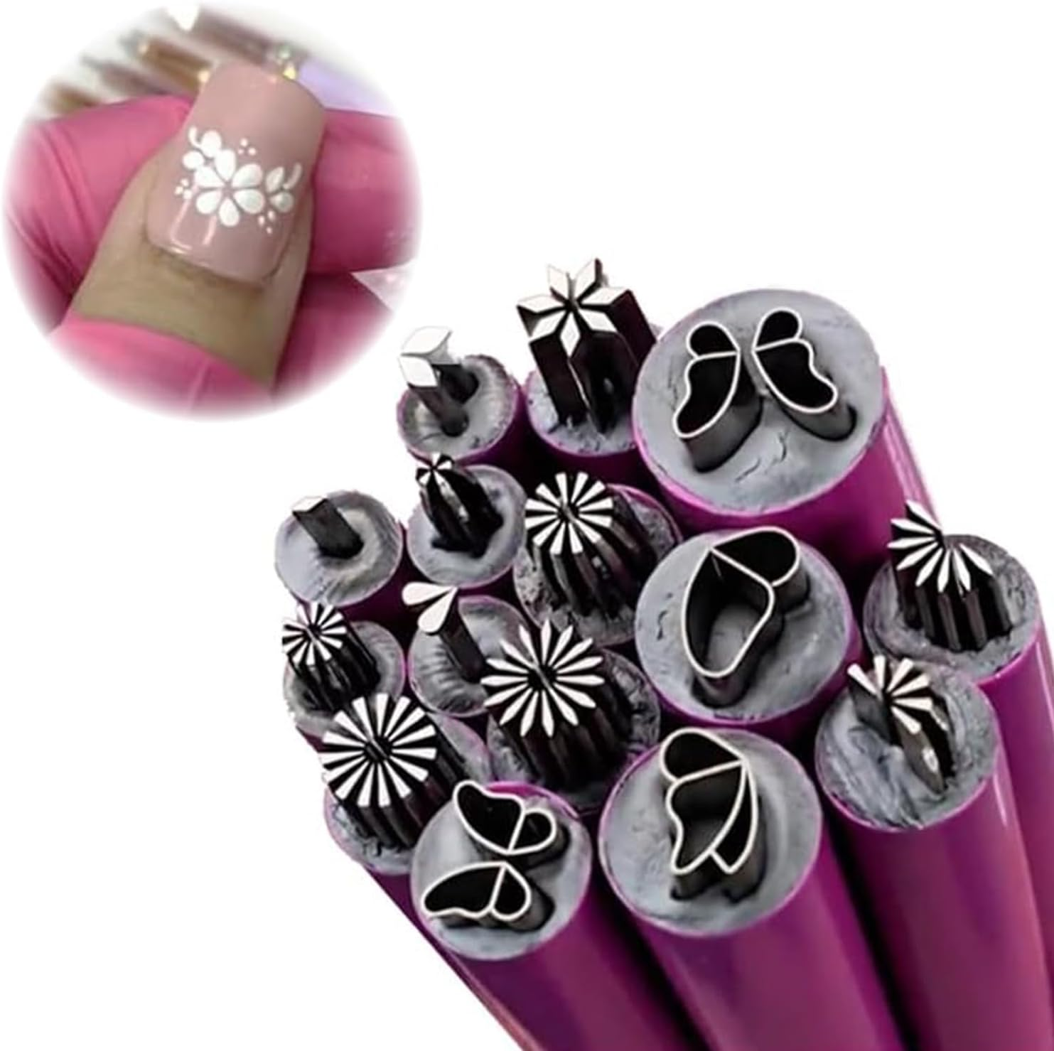 Stamp Nail Tool,15X Nail Tools Stamp with 6 Different Art Patterns - Stamper Tool Graffiti Art Dotting Tools Design for Women Girls Stamping Plate