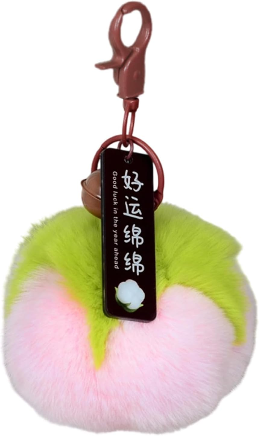 Whltzf 1. Premium Faux Hair Keychain with Metal Hook Stylish Bag Charm for Travel & Everyday Use Multi Use Keychain Pendant