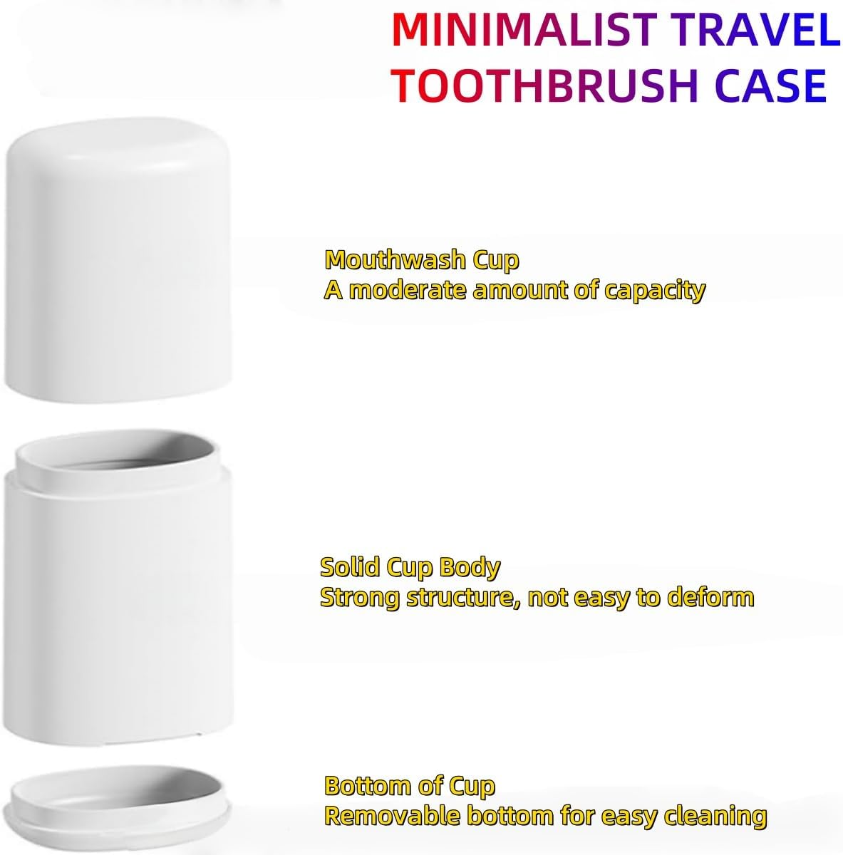 Portable Toothbrush and Toothpaste Travel Case, Plastic Storage Container with Cover, Grey image number 5