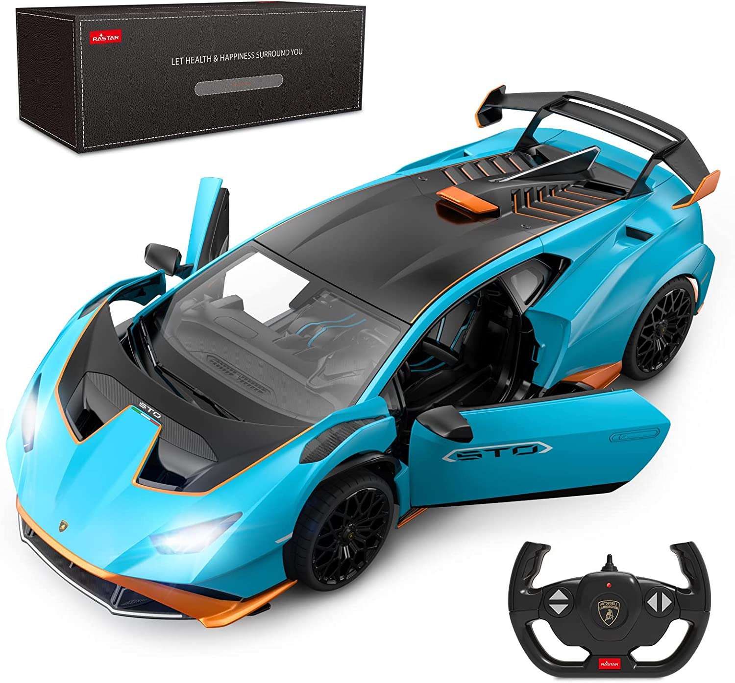 Lamborghini RC Car Rastar 1:14 Lamborghini Hurac&aacute;n STO Remote Control Car Blue Toy Car image number 5