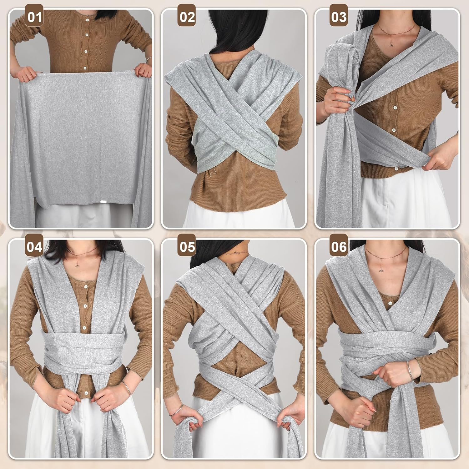 Clysee Dog Sling Carriers, Cat Wrap Carrier Chest, Front Facing Dog Sling, Hands Free, Size Adjustable, Soft Cotton, Swaddle Bag for Outdoor(Light Grey) image number 1