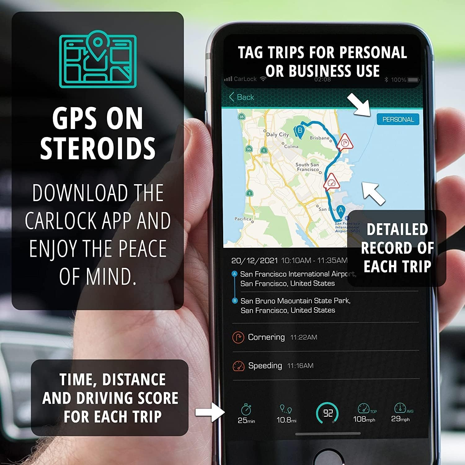 CARLOCK anti Theft Car Device - Real Time 4G Car Tracker & Car Alarm System. Comes with Device & Phone App. Tracks Your Car in Real Time & Notifies You Immediately of Suspicious Behavior.Obd Plug&Play image number 6
