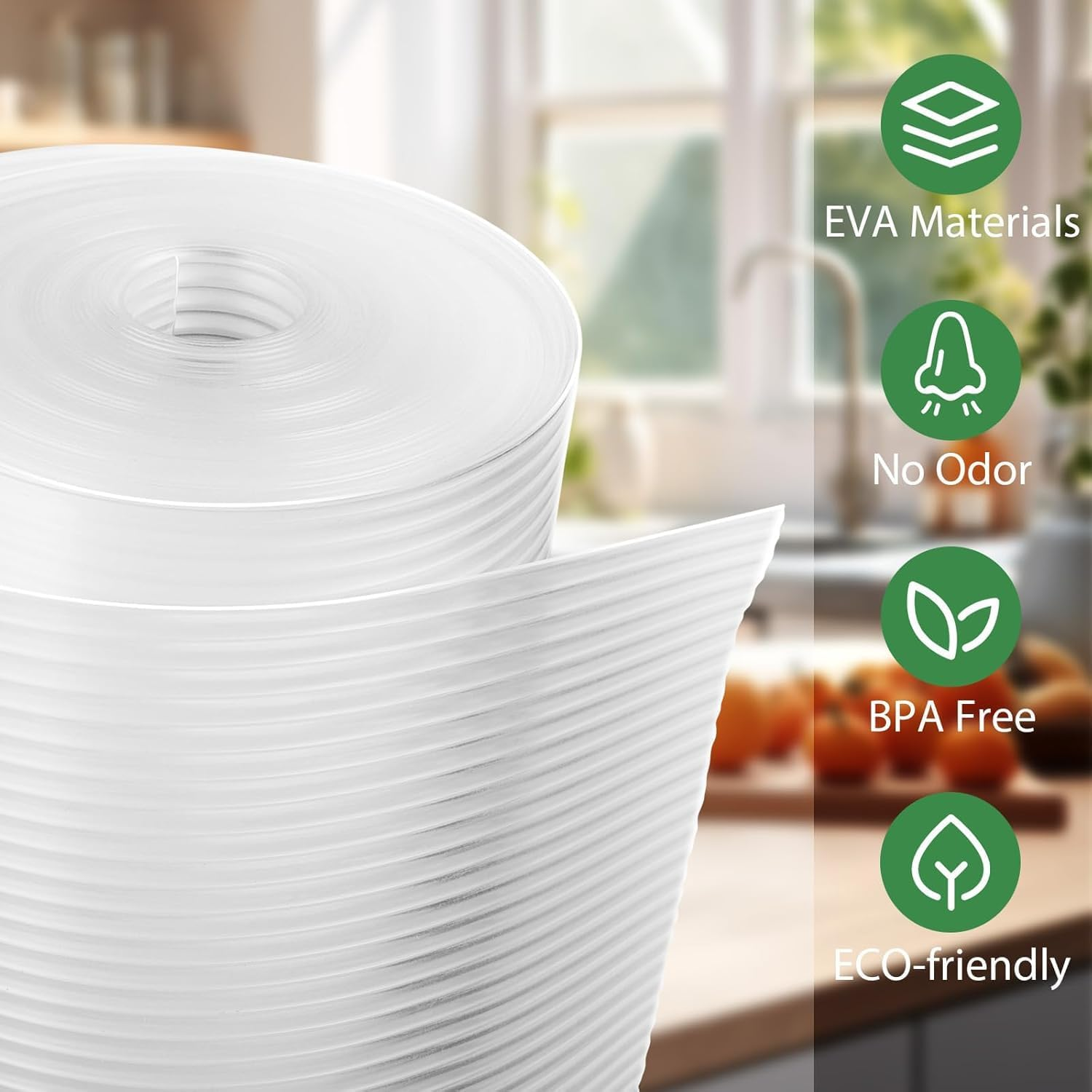 Evangrinzia Shelf Liner Cabinet Liner, Non Adhesive Drawer Liner, Washable 60Cm*500Cm Waterproof Durable Non-Slip Shelf Liner for Kitchen, Drawer, Refrigerator, Easy Clean & Eco-Friendly image number 1